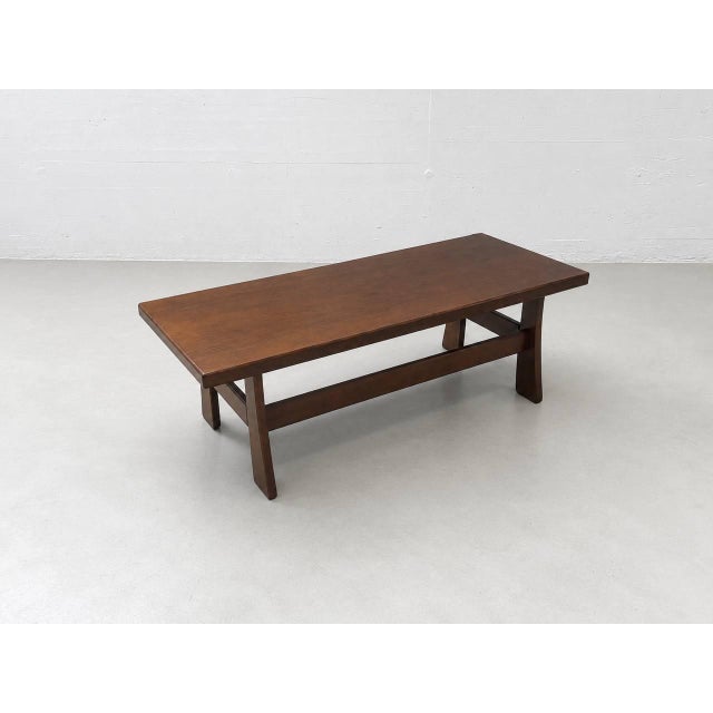 Vintage Scandinavian Coffee Table in Dark Wood, 1970s For Sale - Image 6 of 16