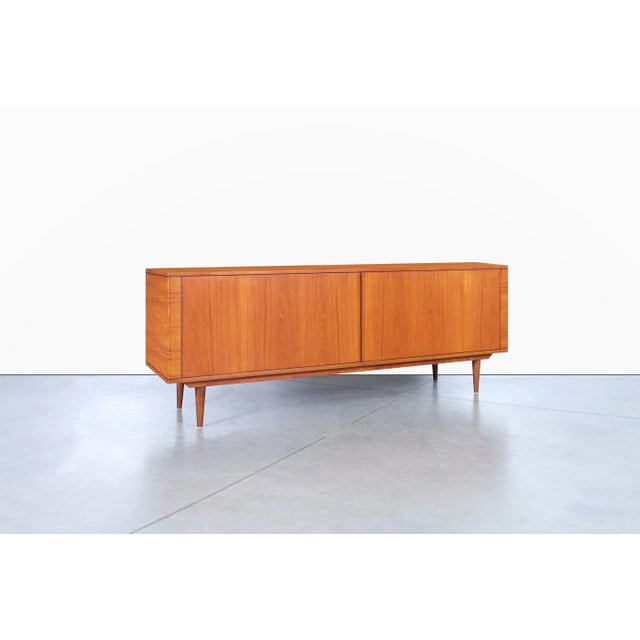 1970s Mid-Century Modern Teak Tambour Door Credenza by Hornslet Mobelfabrik For Sale - Image 5 of 12