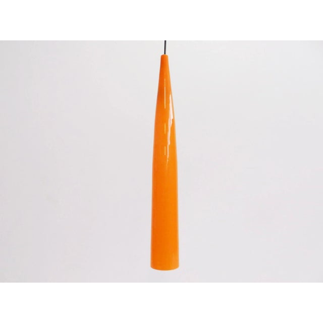 Orange Large Glass Tube Pendant Lamp by Alessandro Pianon for Vistosi, 1960s For Sale - Image 8 of 8