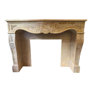 Mid 20th Century Yellow Verona Marble Fireplace Surround