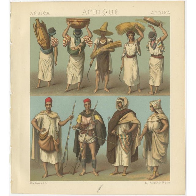 Racinet, Afrique: North African Costumes & Figures, 1888, Lithographs, Set of 2 For Sale - Image 3 of 9