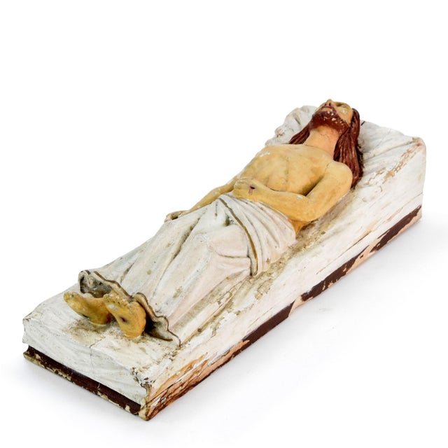 Wood Carved Statue of Jesus Christ with Original Polychromy, 1900s, Wood For Sale - Image 7 of 11