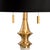 Oyster white and gold lamp with black silkette shade and double pull chain 31h x 8w x 8d Shade Dimensions: top(16)...
