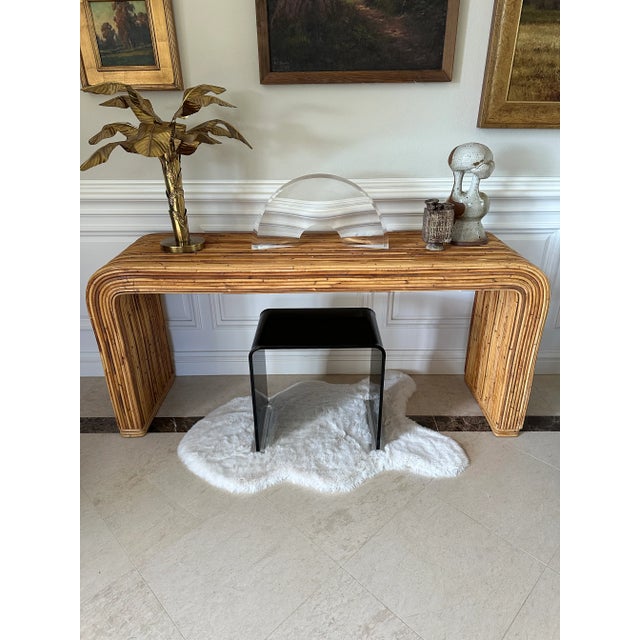 Plastic Vintage 1980’s Black Acrylic Stool /Bench For Sale - Image 7 of 12