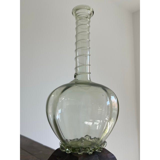 This gorgeous, hand-blown, Bohemian piece is delicate in both material and color. With just a hint of green from the...