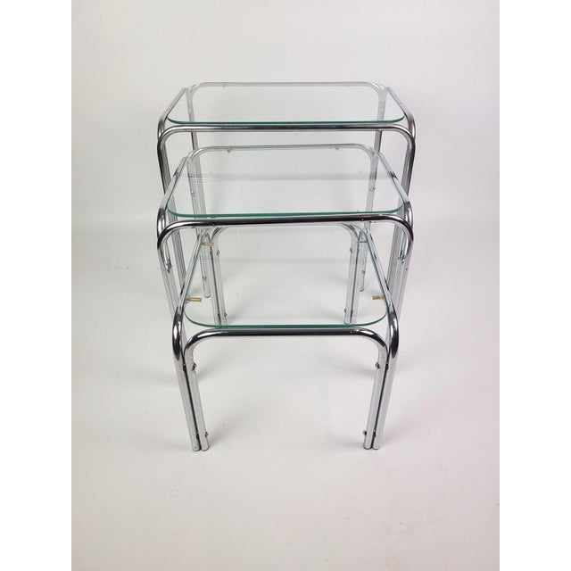 Vintage Chrome Side Tables, 1970s, Set of 3 For Sale - Image 6 of 10