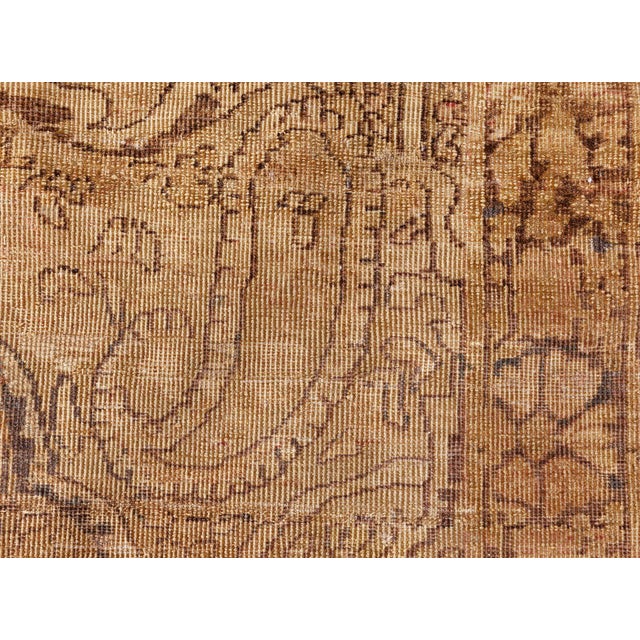 Late 19th Century Authentic 19th Century Persian Kirman Botanic Handmade Wool Rug For Sale - Image 5 of 9