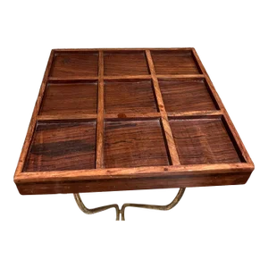 Mid-Century Modern Sectioned Rosewood Tray Tic Tac Toe Board