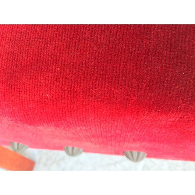 19th Century Spanish Revival High Back Armchair With Red Velvet Upholstery For Sale - Image 10 of 13