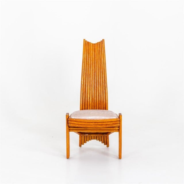 1970s Set of Six Modernist Tall Back Dining Chairs For Sale - Image 13 of 18