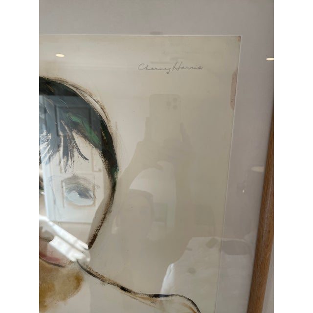 Figurative 1930s Framed Portrait Watercolor Painting For Sale - Image 3 of 4
