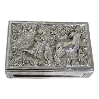 Antique 19th Century Silver Box with Drawer For Sale