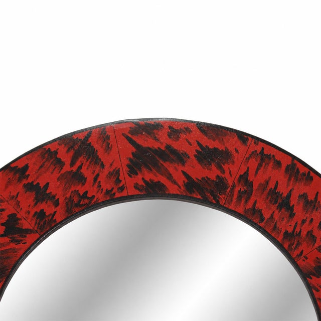 This exquisite vintage hand-painted mirror frame captures the glamorous allure of Hollywood Regency with the sleek,...