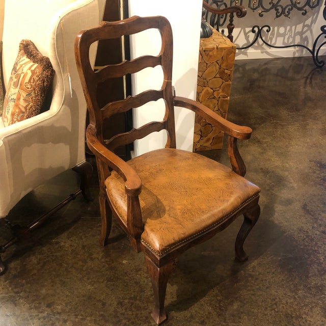 Mid-Century Modern Ladder Back Arm Chair in a Cappuccino Finish For Sale - Image 3 of 11