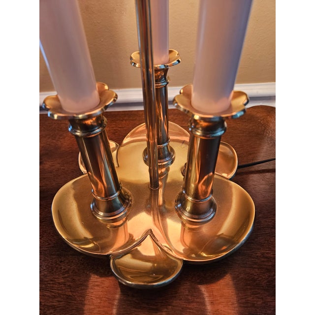 Late 20th Century Late 20th Century Brass Stiffel Bouillotte 3 Candle Lamp For Sale - Image 5 of 10