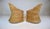 Wood Coastal Braided Wicker Rattan Chairs After Michael Taylor Blue & White Stripes Upholstery For Sale - Image 7 of 13
