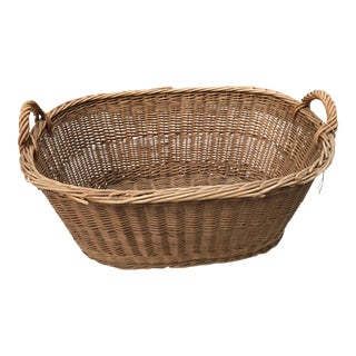 1910s Boho Chic French Laundry Basket For Sale