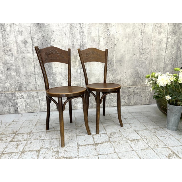 Embossed Bentwood Bistro Chairs, 1890s, Set of 2 For Sale - Image 10 of 10