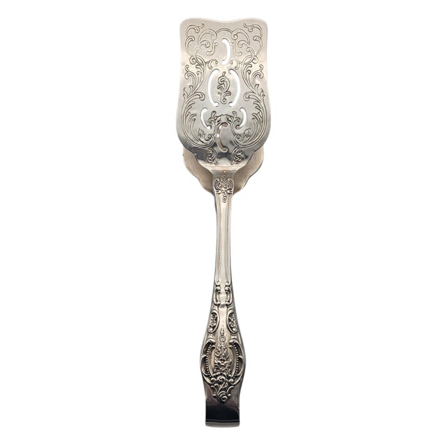 Wallace Grand Victorian Silverplate Pastry Serving Tongs Pierced Floral 9.5" For Sale In San Francisco - Image 6 of 13