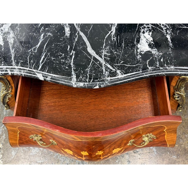 Louis XV Style French Bombe Commode, Vintage For Sale - Image 10 of 12