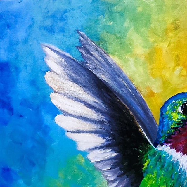 David Hockney Little Wings, Great Light, Madoti Oluwadamilare (2026) Acrylic on Canvas, 21st Century, Animal, Bird Contemporary For Sale - Image 4 of 5