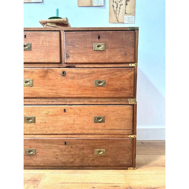 Brown 19th Century Military Campaign Chest of Drawers For Sale - Image 8 of 12