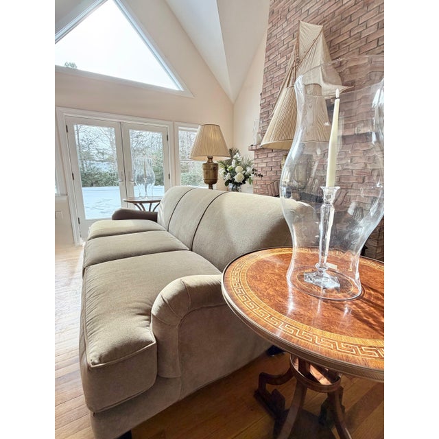 2000 - 2009 Custom Classic Roll Arm Sofa Upholstered in Velvet by Restoration Hardware For Sale - Image 5 of 17