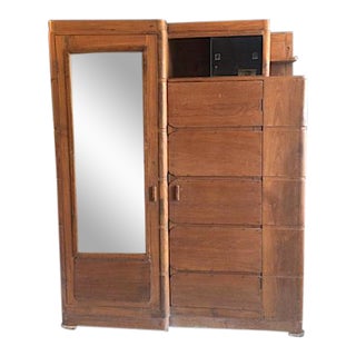 Vintage Armoire With Shoe Rack Storage For Sale
