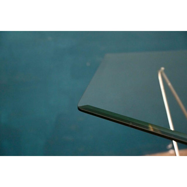 1980s Vintage Table with Eiffel Legs and Hexagonal Top in Beveled Glass, 1980s For Sale - Image 5 of 17