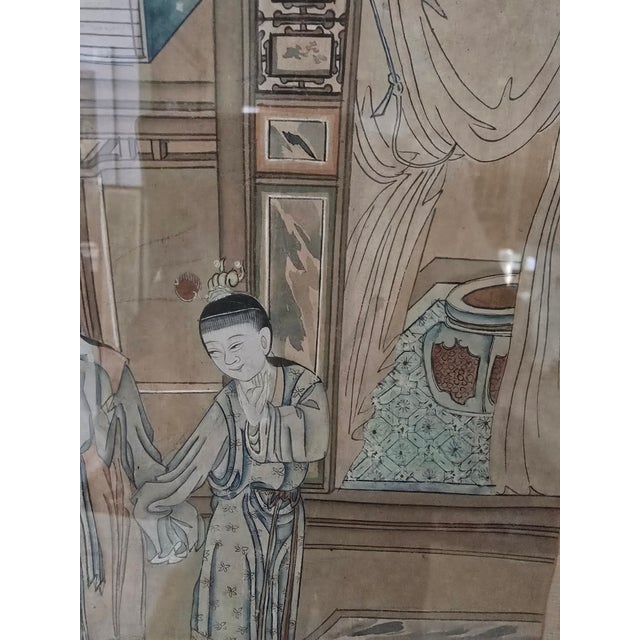 1930s Vintage Chinese Painting Pre Mid Century Masterpiece For Sale - Image 5 of 12