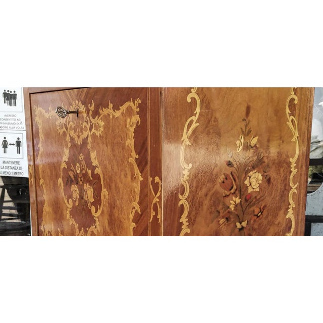 Glass Inlaid Wood and Glass Secretaire, 1970s For Sale - Image 7 of 9