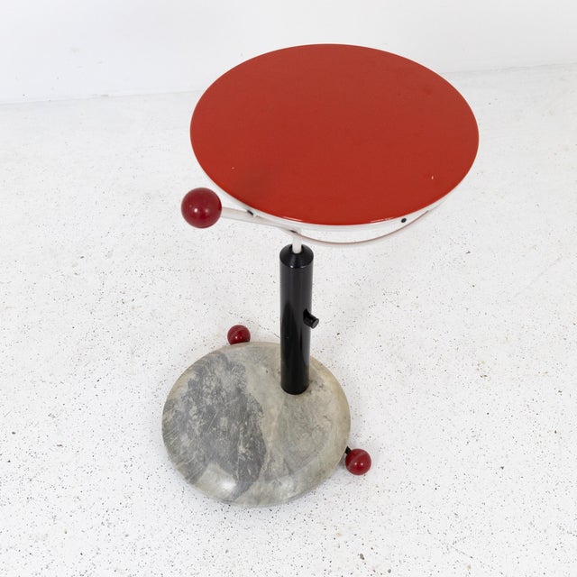 Metal and Marble Coffee Table with Wheels, 1970s For Sale - Image 6 of 11