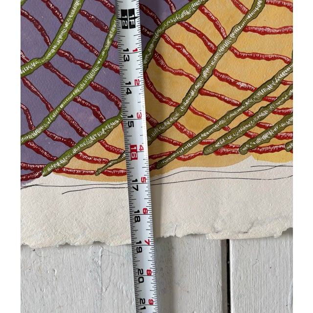 Barbara Beck 1993 Abstract Painting on Paper - Signed/Dated/Unframed For Sale - Image 9 of 11