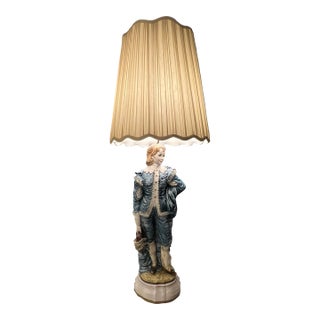 1964 Azzolin Brothers Ceramic Table Lamp - Blue Boy For Sale