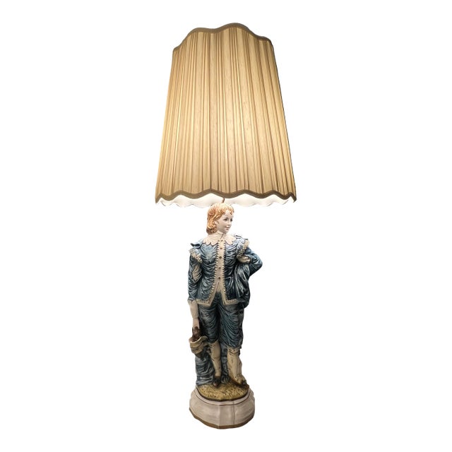 1964 Azzolin Brothers Ceramic Table Lamp - Blue Boy For Sale