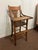 Early American Oak Mission Style Folk Art Wooden High Chair For Sale - Image 11 of 12
