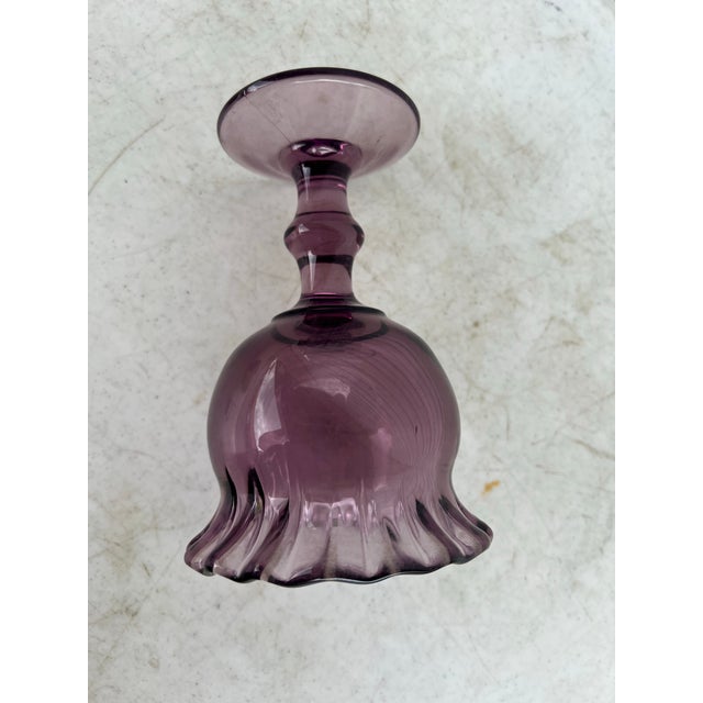 Vintage Stemmed Purple Glass Bowl, Goblet by Imperial Ohio Glass Co. For Sale - Image 4 of 8