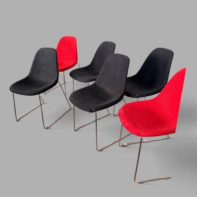 2000 - 2009 Mid-Century Stackable Egg Dining Chairs, Set of 6 For Sale - Image 5 of 7