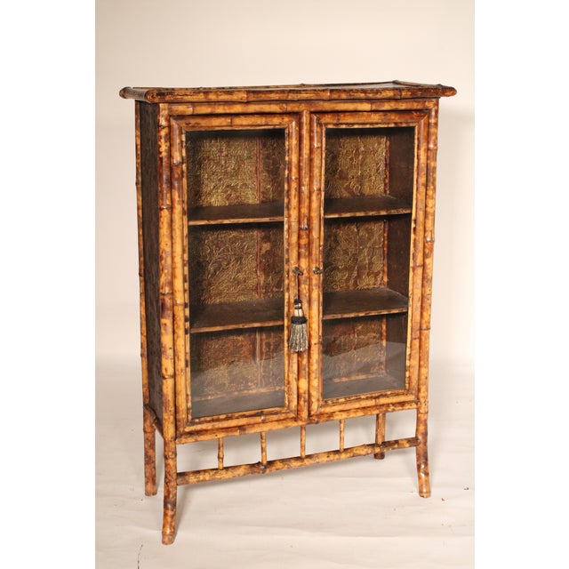 Traditional Aesthetic Movement Bamboo and Lacquer Bookcase For Sale - Image 3 of 10