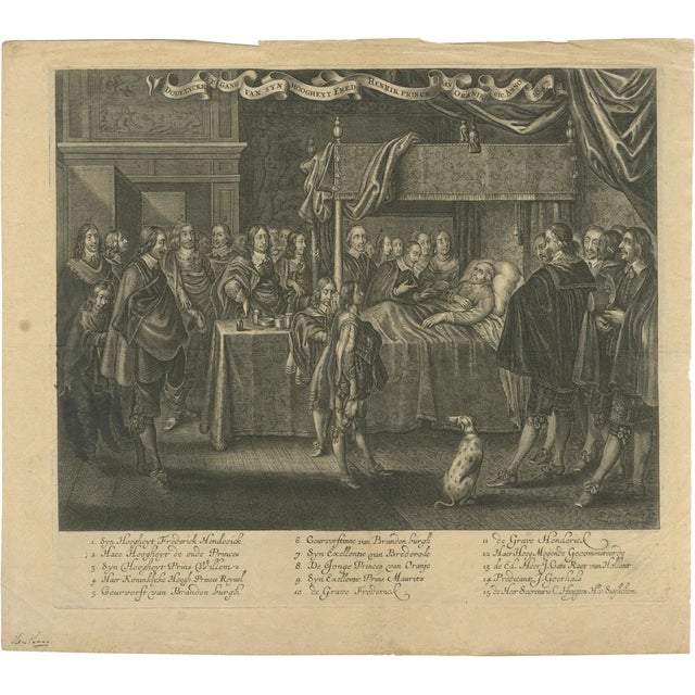 Deathbed of the Prince of Orange, 1647, Paper For Sale
