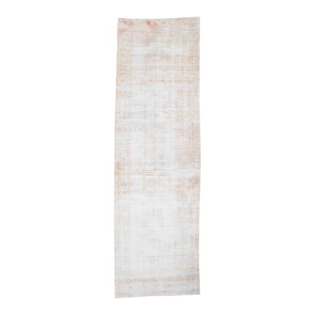 1970s Vintage Handmade Wool Cotton Turkish Beige Area Rug For Sale
