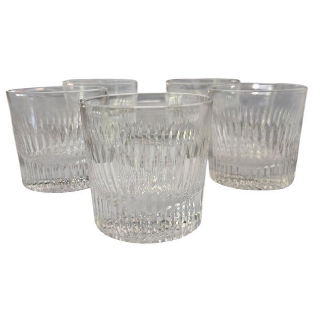 Gucci Vintage Gucci Signed Crystal Double Old Fashioned Glasses - Set of 5 For Sale - Image 4 of 10