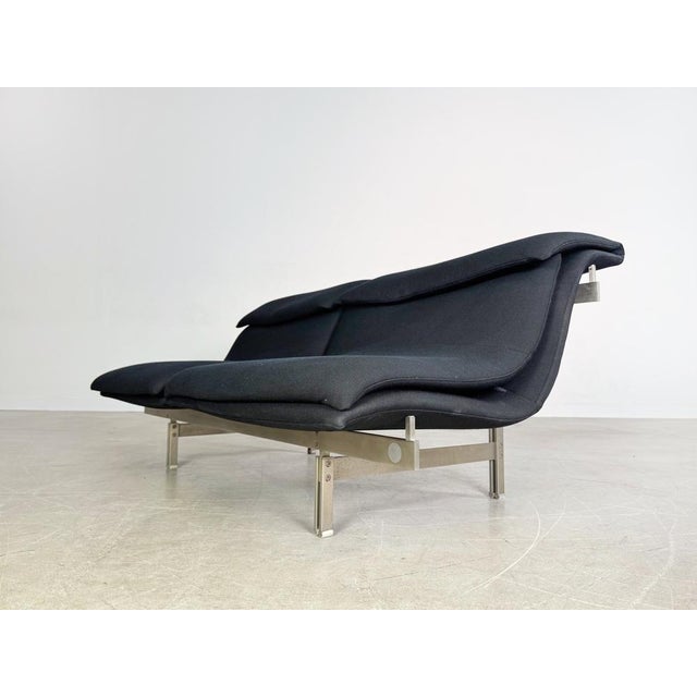 Metal Wave 2-Seater Sofa by Giovanni Offredi for Saporiti Italia, 1970s For Sale - Image 7 of 13