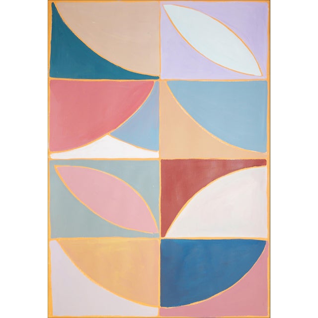 2026, Geometric Astronomy Triptych, Modern Bauhaus Tiles, Modern Floral Axis I, Acrylic Paint on Watercolor Paper, 2026 For Sale - Image 4 of 11