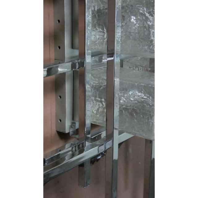 Silver Vintage Murano Glass and Steel Wall Lamp by Albano Poli for Poliarte, Italy, 1960s For Sale - Image 8 of 16