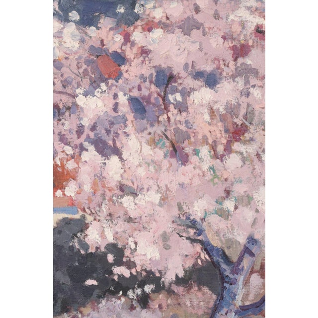Josep Mas Pou, Almond Blossom Landscape, Mid-20th Century, Oil on Canvas For Sale - Image 7 of 15