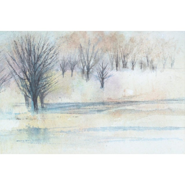 "Icy Pond" Winter Watercolor Landscape by Grace Eichholz For Sale - Image 4 of 6