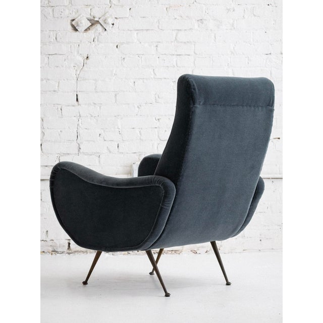 Slate Gray Mid-Century Armchair in the Style of Marco Zanuso For Sale - Image 8 of 9