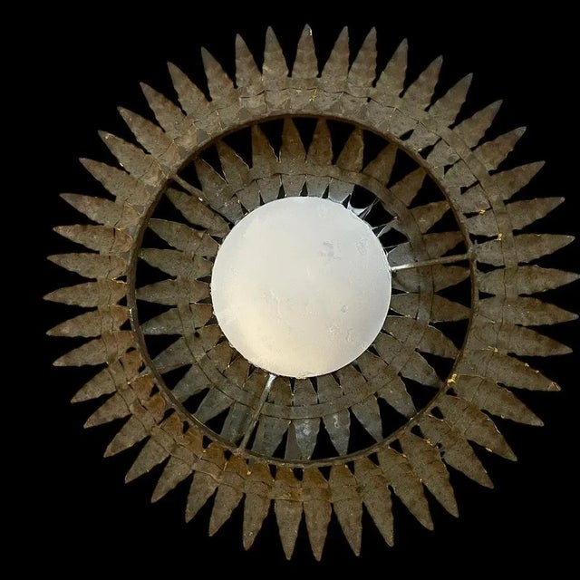 Italian Round Sun Mirror, 1950s For Sale - Image 10 of 11