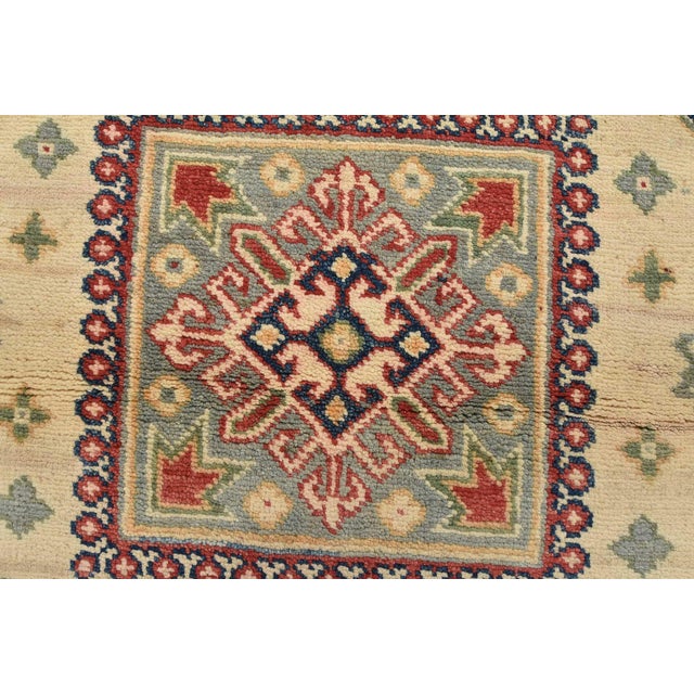 Textile Kazak Rug 3’3” X 4’9” Beige Wool Tribal Hand-Knotted Oriental Carpet For Sale - Image 7 of 12